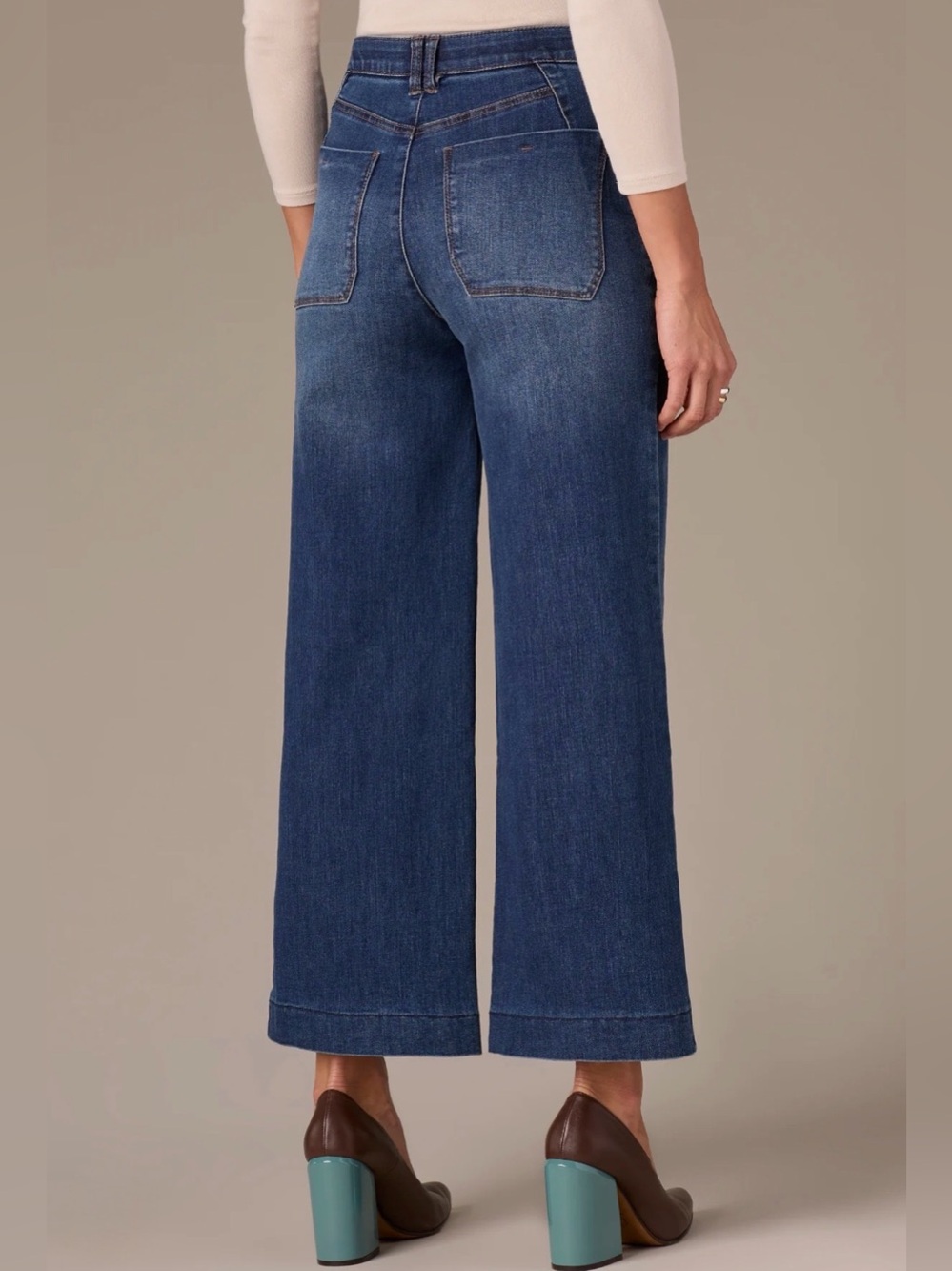 Wit & Wisdom Wyatt Skyrise V-Pocket Wide Leg Jeans Blue Size 00 NWOT - Picture 3 of 7